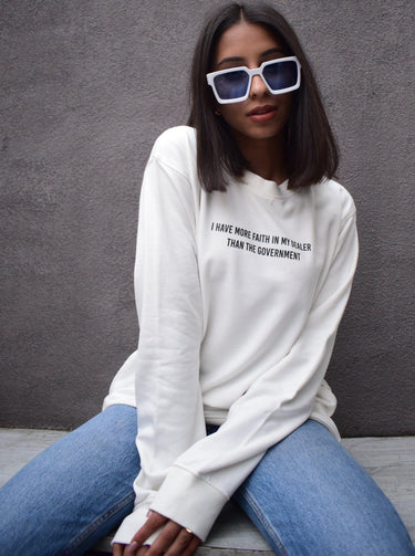 More Faith In My Dealer Sweatshirt Sweatshirt Burger Bae S White