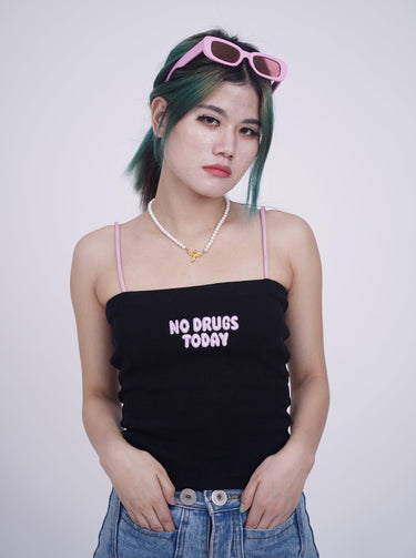 No Drugs Today Camisole Camisole Burger Bae XS Black