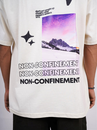 Non-Confinement Round Neck Drop Sleeved Oversized Tee (T-shirt) - BurgerBae