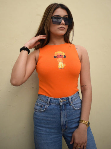 Orange Blossom Rachel Tank Tanks Burger Bae XS Bright Orange