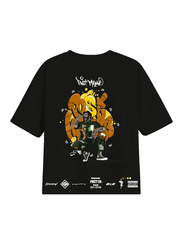 The Post Malone Cartoon art Drop Sleeved Tee for Men and Women