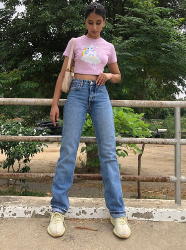 Rainbow Unicorn Baby Tee (T-shirt) Tops Burger Bae XS Lilac