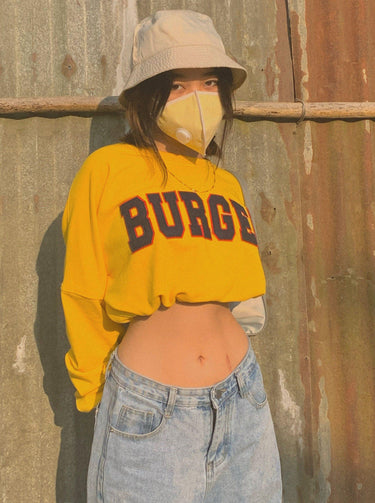 Signature Big Logo Burger Knot Crop Sweatshirt Sweatshirt Burger Bae