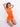 Tennis Dress - Burger Bae Bodycon V-Neck Collar Dress (Bright Orange) - BurgerBae