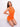 Tennis Dress - Burger Bae Bodycon V-Neck Collar Dress (Bright Orange) - BurgerBae