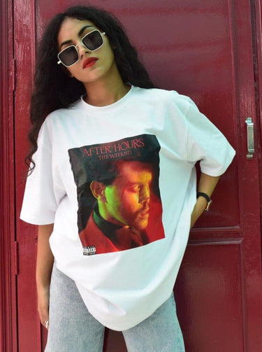 The Weeknd After Hours Oversized Tee (T-shirt) Oversized T-shirt Burger Bae FreeSize White