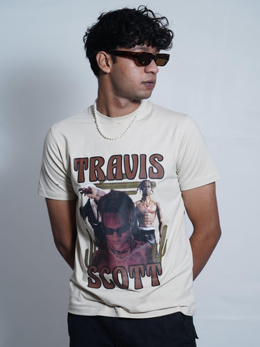 Travis Scott Vintage Tee (T-shirt) For Men T-shirt Burger Bae S Beige