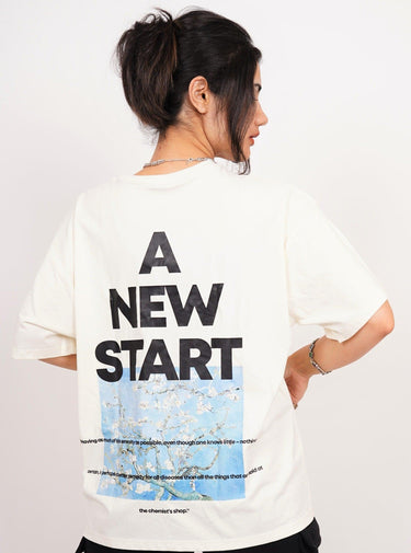 Van Gogh Collection: Almond Blossoms Drop-Sleeved Tee (Oversized) - BurgerBae