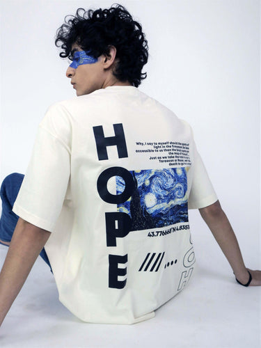 Van Gogh Collection: Starry Night Drop-Sleeved Tee (T-shirt) - BurgerBae