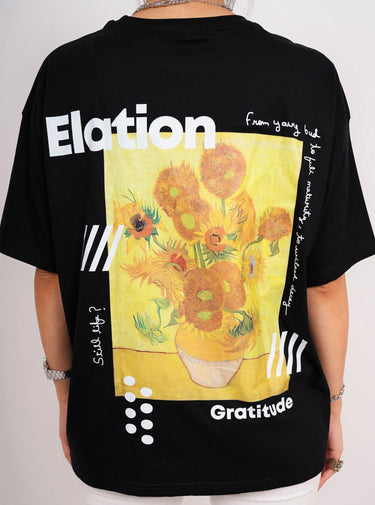 Van Gogh Collection: Sunflowers Drop-Sleeved Tee (Oversized) - BurgerBae