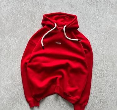 Red : Ye Burger Logo Heavyweight Baggy Hoodie For Men and Women