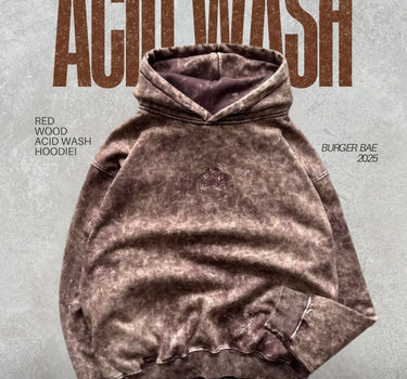 Red Wood Acid Wash Hoodie