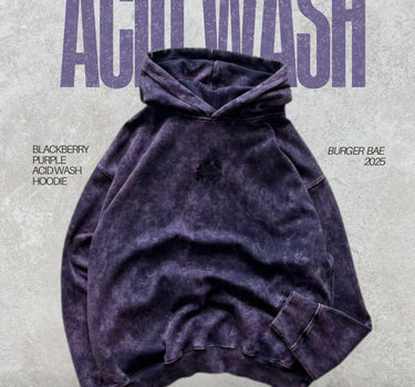BlackBerry Purple Acid wash Hoodie