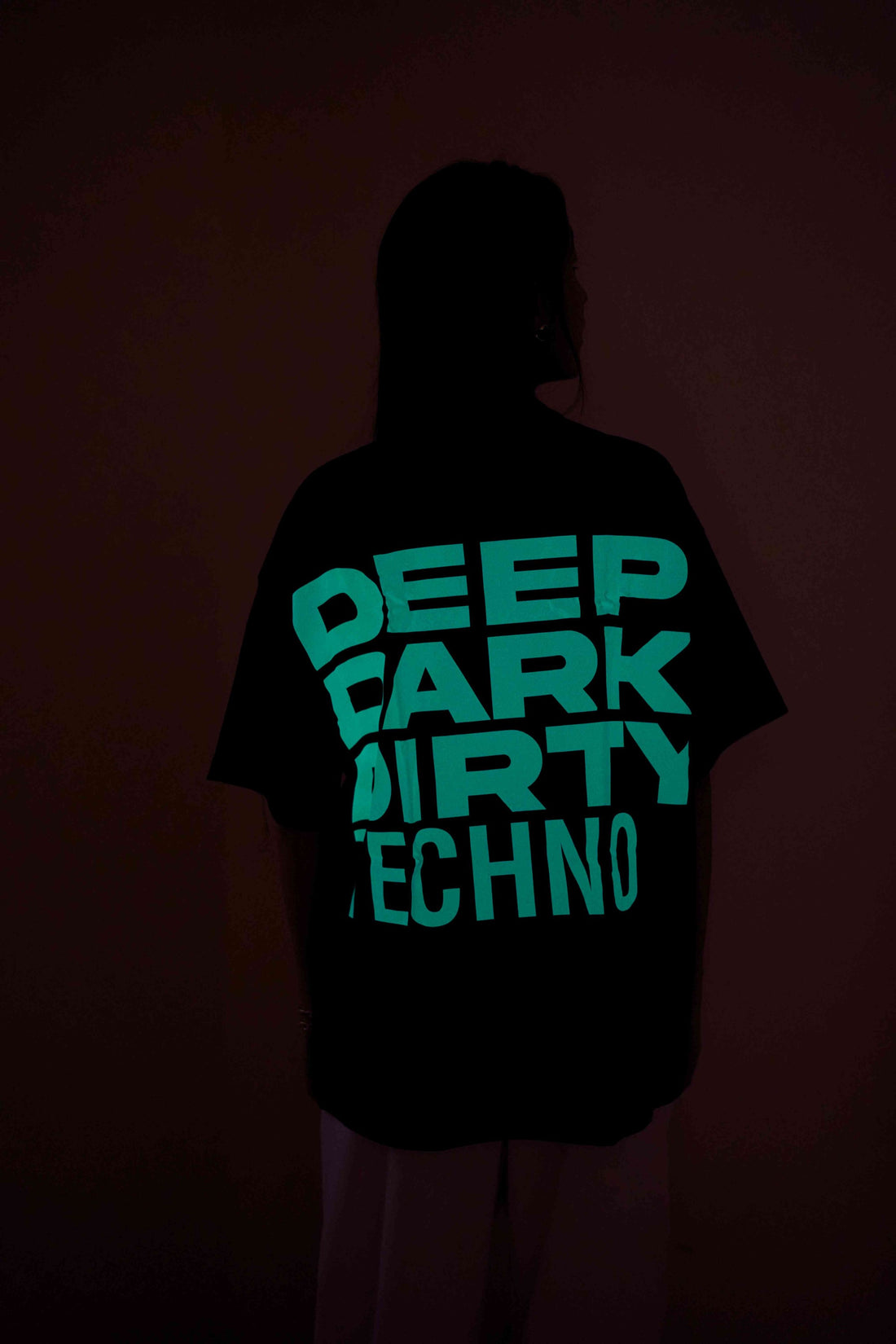 Deep Dark Dirty Techno - Glow In Dark Oversized Unisex Tee