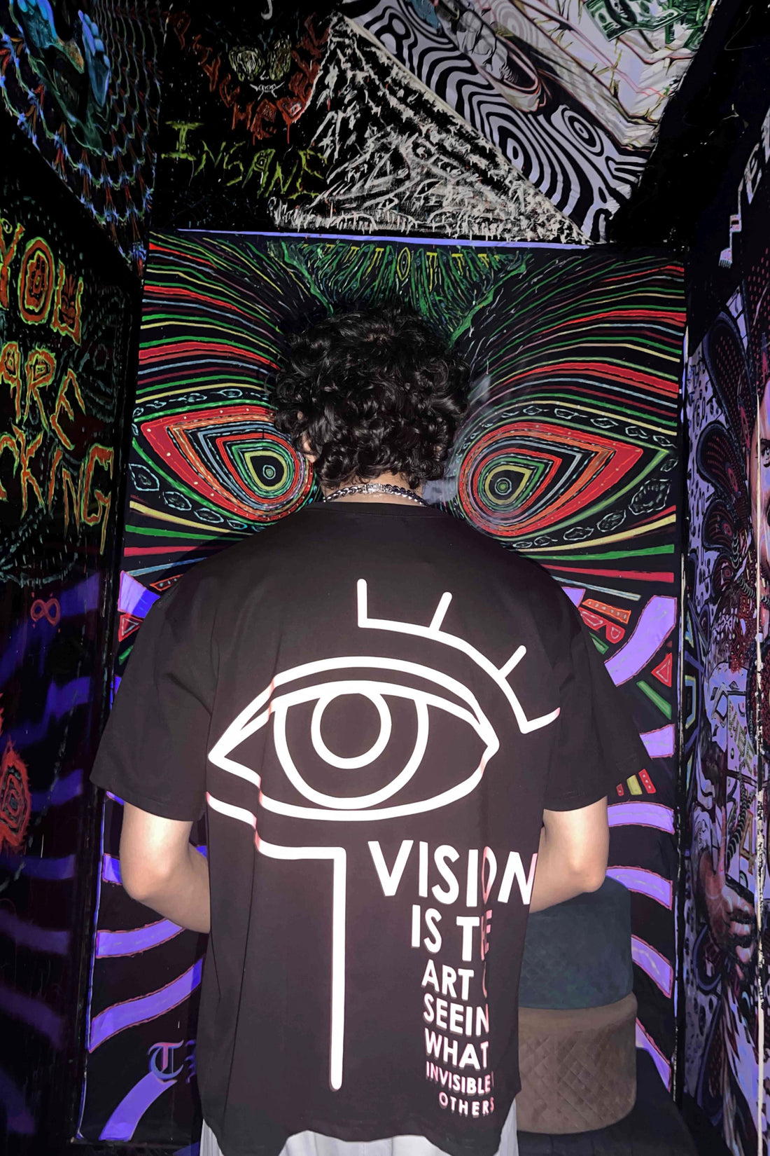 Vision (Pink Glow) Drop-Sleeved Tee   For Men and Women