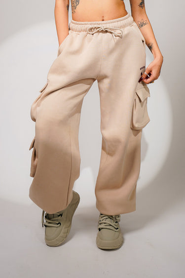 Milky Beige Seoul Cargo Tracks For Men And Women