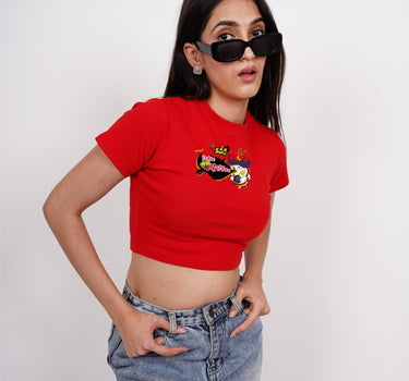 2x Spicy Extreme Buldak Ramen : Burger Bae Round Neck Crop Baby Tee For Women