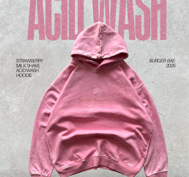 Strawberry MilkShake Acid Wash Hoodie