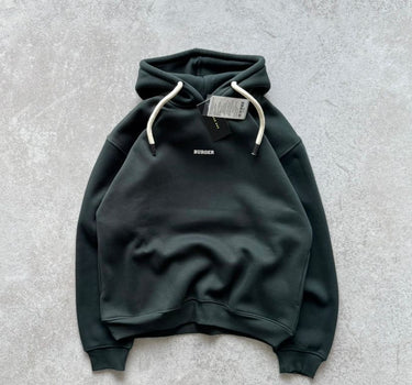 Ash Grey : Ye Burger Logo Heavyweight Baggy Hoodie For Men and Women
