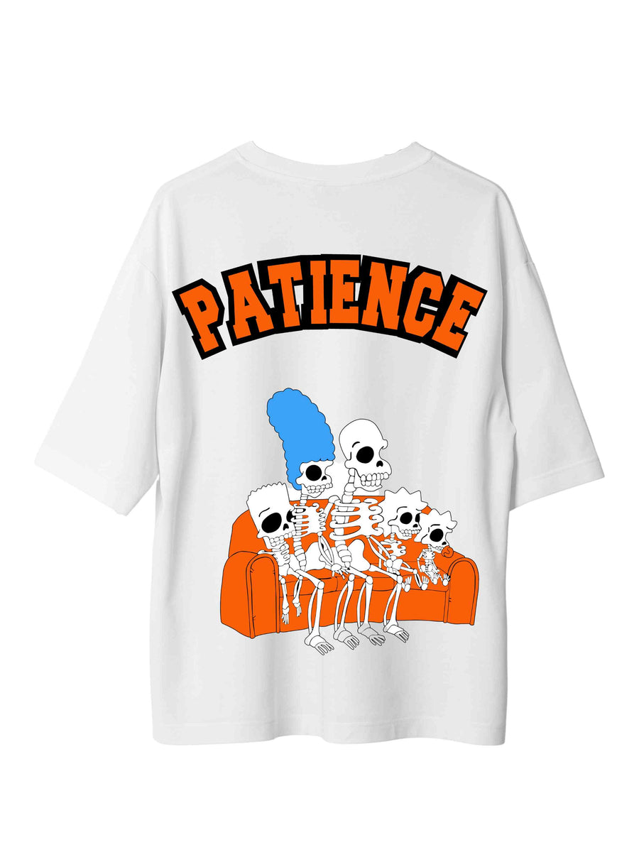 Patience - Burger Bae Oversized  Tee For Men and Women