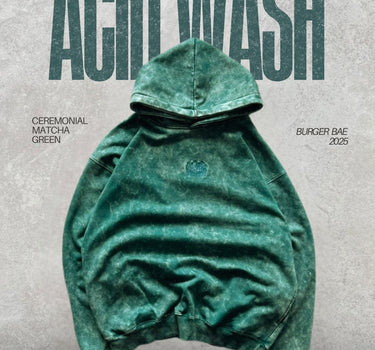 Ceremonial Matcha Green Acid Wash Hoodie