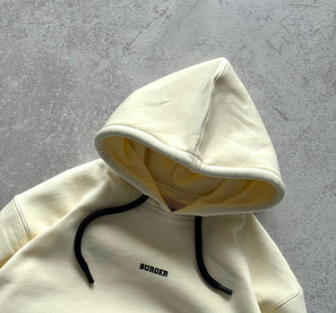 Off White : Ye Burger Logo Heavyweight Baggy Hoodie For Men and Women