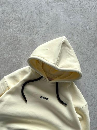 Off White : Ye Burger Logo Heavyweight Baggy Hoodie For Men and Women
