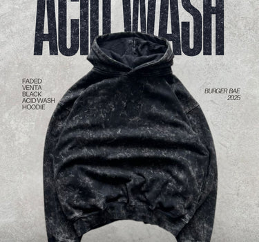 Faded Venta  Black Acid wash Hoodie