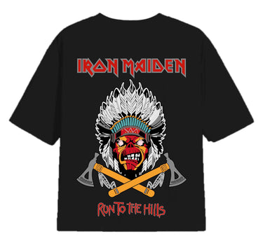 Run To the Hills (Reflective) : Iron Maiden Drop Sleeved  Tee For Men and Women