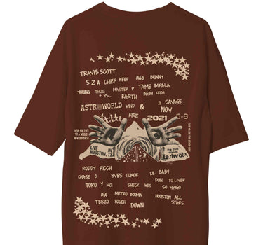 Travis Scott : Astro World: Burger Bae Oversized tee For Men