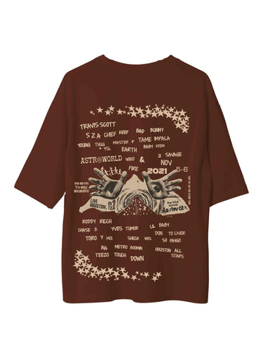 Travis Scott : Astro World: Burger Bae Oversized tee For Men