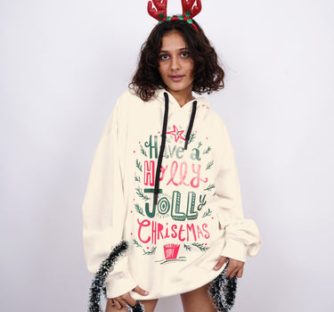 Holly Jolly Christmas : Heavyweight Baggy Hoodie For Men and Women