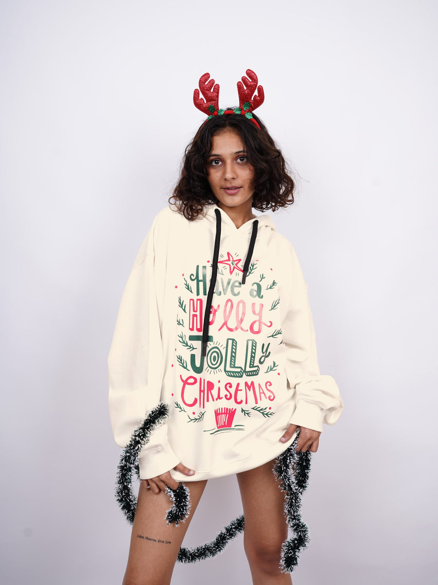 Holly Jolly Christmas - Heavyweight Baggy Hoodie For Men and Women