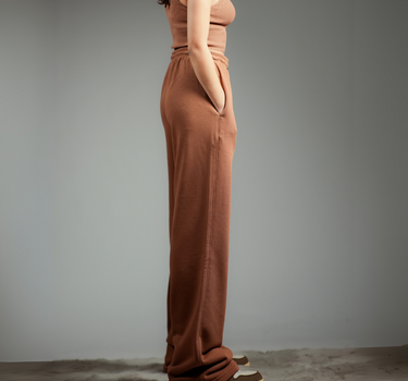 Mocha Mousse : Irish Track Pants (MID RISE REGULAR FIT) For Men And Women
