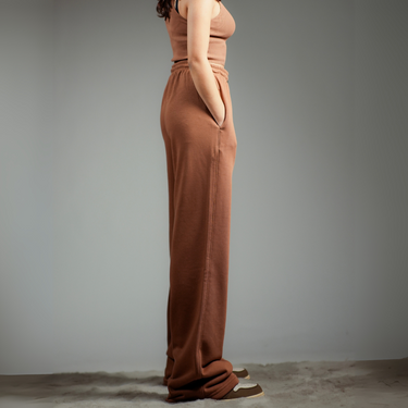 Mocha Mousse : Irish Track Pants (MID RISE REGULAR FIT) For Men And Women