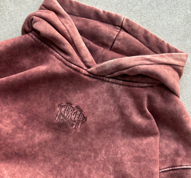 Red Wood Acid Wash Hoodie