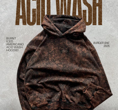 Burnt Iced Americano Acid Wash Hoodie