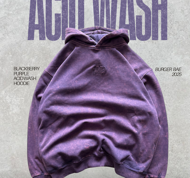 BlackBerry Purple Acid wash Hoodie