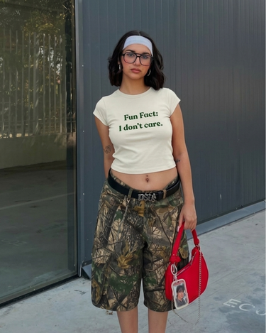 Fun Fact I Don't Care It Girl Baby tee for Women