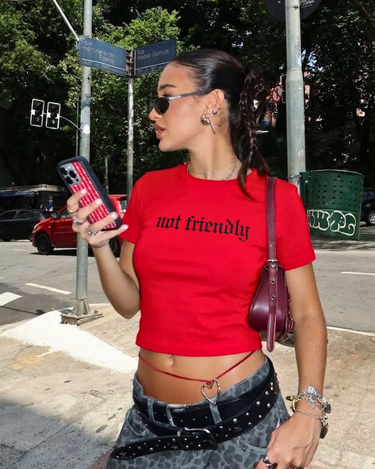 Not Friendly It Girl Baby tee for Women