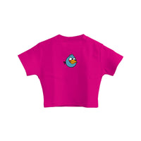 Angry Bird The Blues - Burger Bae Round Neck Crop Baby Tee