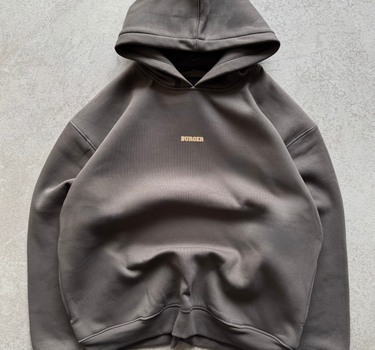 The Burger Bae Hoodie- Ash Grey (Without Draws)