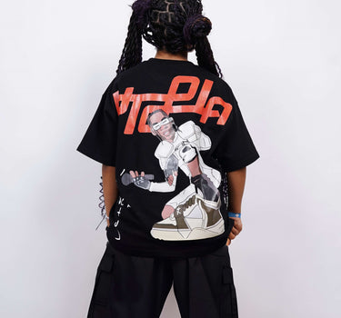 Travis Scott : Utopia Cartoon Art Drop Sleeved  Tee For Men and Women