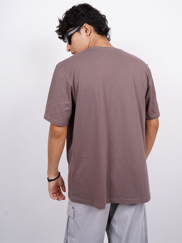 Basic : Burger Bae Round Neck Oversized Tee For Men