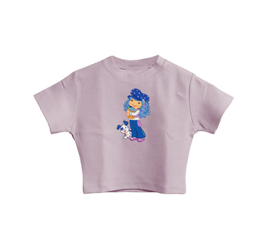 Blueberry Muffin : Burger Bae Round Neck Crop Baby Tee For Women