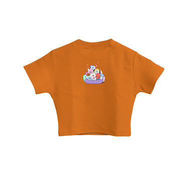 BT21 Friends : Burger Bae Round Neck Crop Baby Tee For Women