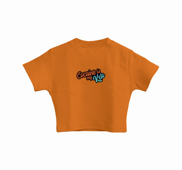 Cocaine is my Keto : Burger Bae Round Neck Crop Baby Tee For Women