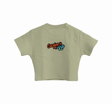 Cocaine is my Keto : Burger Bae Round Neck Crop Baby Tee For Women