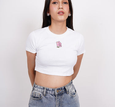 Cooky Bt21 : Burger Bae Round Neck Crop Baby Tee For Women
