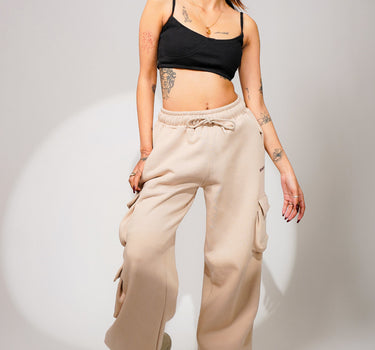 Milky Beige Seoul Cargo Tracks For Men And Women